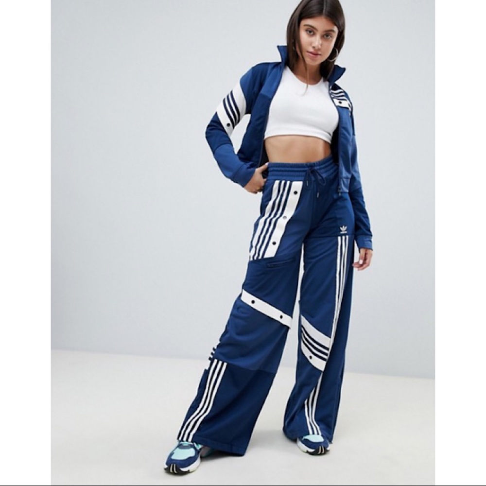 Adidas by Danielle Cathari navy patchwork pants.